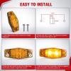 Nilight 2.5 Inch Oval Side Marker Clearance Light 2 LED 8 Pack White Lens Amber Light 80LM High Lumen Waterproof Surface Mount 12V Direct Wire for Truck Trailer Boat RV Semi(Amber-Universal 2.5inch Oval)