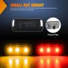Nilight 2.5 Inch Oval Side Marker Clearance Light 2 LED 8 Pack White Lens Amber Light 80LM High Lumen Waterproof Surface Mount 12V Direct Wire for Truck Trailer Boat RV Semi(Smoked Amber/Red -Ram 2500 3500 2010-2018)