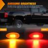 Nilight 2.5 Inch Oval Side Marker Clearance Light 2 LED 8 Pack White Lens Amber Light 80LM High Lumen Waterproof Surface Mount 12V Direct Wire for Truck Trailer Boat RV Semi(Amber/Red -Silverado/Sierra 2001-2014)