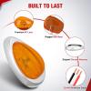 Nilight 2.5 Inch Oval Side Marker Clearance Light 2 LED 8 Pack White Lens Amber Light 80LM High Lumen Waterproof Surface Mount 12V Direct Wire for Truck Trailer Boat RV Semi(Amber-Universal 6inch Teardrop)