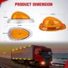 Nilight 2.5 Inch Oval Side Marker Clearance Light 2 LED 8 Pack White Lens Amber Light 80LM High Lumen Waterproof Surface Mount 12V Direct Wire for Truck Trailer Boat RV Semi(Amber-Universal 6inch Teardrop)
