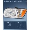 Nilight Headlight Assembly Compatible for 2005 2006 Toyota Tundra 4 Door Double Crew Cab 2007 Sequoia Pickup Replacement Chrome Housing Clear Reflector Driver Passenger Side(Chrome Housing+ Amber Reflector)