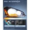 Nilight Headlight Assembly Compatible with 2004 2005 Toyota Sienna Black Housing Amber Reflector Upgraded Clear Lens Headlights Replacement Driver and Passenger Side(Black Housing + Amber Reflector)