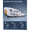 Nilight Headlight Assembly Compatible with 2004 2005 Toyota Sienna Black Housing Amber Reflector Upgraded Clear Lens Headlights Replacement Driver and Passenger Side(Chrome Housing + Amber Reflector)