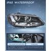 Nilight Headlight Assembly Compatible with 2011 2012 2013 2014 2015 2016 2017 2018 Volkswagen Jetta MK6 OE Style Replacement Black Housing Clear Reflector Halogen Headlamps Driver and Passenger Side