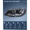 Nilight Headlight Assembly Compatible with 2011 2012 2013 2014 2015 2016 2017 2018 Volkswagen Jetta MK6 OE Style Replacement Black Housing Clear Reflector Halogen Headlamps Driver and Passenger Side