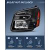 Nilight Headlight Assembly Compatible with 2016 2017 Chevy Equinox OE Style Projector Replacement Halogen Headlights Black Housing Amber Reflector Headlamp Passenger and Driver Side(Black Housing Amber Reflector)