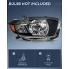 Nilight Headlights Assembly for Toyota Highlander 2008 2009 2010 Headlamp Chrome Housing Amber Reflector(Black Housing+ Amber Reflector)