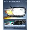 Nilight Headlights Assembly for Toyota Highlander 2008 2009 2010 Headlamp Chrome Housing Amber Reflector(Chrome Housing+ Amber Reflector)