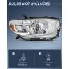 Nilight Headlights Assembly for Toyota Highlander 2008 2009 2010 Headlamp Chrome Housing Amber Reflector(Chrome Housing+ Amber Reflector)