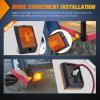 Nilight Side Marker Light 4PCS Square 3LED Amber Front Rear Indicator Clearance Lights Reflective Lens Surface Mounted Waterproof for 12V Truck Trailer Boat RV(Amber 4Pcs)