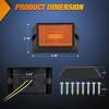 Nilight Side Marker Light 4PCS Square 3LED Amber Front Rear Indicator Clearance Lights Reflective Lens Surface Mounted Waterproof for 12V Truck Trailer Boat RV(Red Amber 4Pcs)
