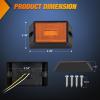 Nilight Side Marker Light 4PCS Square 3LED Amber Front Rear Indicator Clearance Lights Reflective Lens Surface Mounted Waterproof for 12V Truck Trailer Boat RV(Amber 2Pcs)