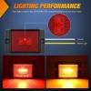 Nilight Side Marker Light 4PCS Square 3LED Amber Front Rear Indicator Clearance Lights Reflective Lens Surface Mounted Waterproof for 12V Truck Trailer Boat RV(Red Amber 4Pcs)
