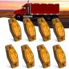 Nilight 2.5 Inch Oval Side Marker Clearance Light 2 LED 8 Pack White Lens Amber Light 80LM High Lumen Waterproof Surface Mount 12V Direct Wire for Truck Trailer Boat RV Semi(Amber-Universal 2.5inch Oval)