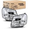 Nilight Headlight Assembly Compatible with 2016 2017 Chevy Equinox OE Style Projector Replacement Halogen Headlights Black Housing Amber Reflector Headlamp Passenger and Driver Side(Chrome Housing Clear Reflector)