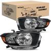 Nilight Headlights Assembly for Toyota Highlander 2008 2009 2010 Headlamp Chrome Housing Amber Reflector(Black Housing+ Amber Reflector)