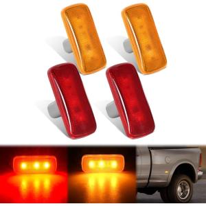 Nilight 2.5 Inch Oval Side Marker Clearance Light 2 LED 8 Pack White Lens Amber Light 80LM High Lumen Waterproof Surface Mount 12V Direct Wire for Truck Trailer Boat RV Semi(Amber/Red -Ram 2500 3500 2010-2018)