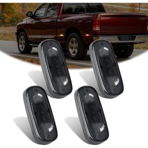 Nilight 2.5 Inch Oval Side Marker Clearance Light 2 LED 8 Pack White Lens Amber Light 80LM High Lumen Waterproof Surface Mount 12V Direct Wire for Truck Trailer Boat RV Semi(Smoked Amber/Red -Ram 1500 2500 3500 2003-2009)
