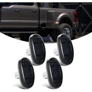 Nilight 2.5 Inch Oval Side Marker Clearance Light 2 LED 8 Pack White Lens Amber Light 80LM High Lumen Waterproof Surface Mount 12V Direct Wire for Truck Trailer Boat RV Semi(Smoked Amber/Red -F250 350 450 550 2011-2022)