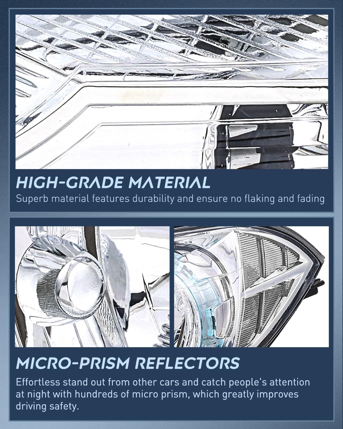 image:imageNilight Headlight Assembly Compatible with 2008 2009 2010 2011 2012 Chevy Malibu 4 Door Halogen Factory Headlamp Chrome Housing Clear Reflector Headlamp Passenger and Driver SideChrome Housing Clear Reflector