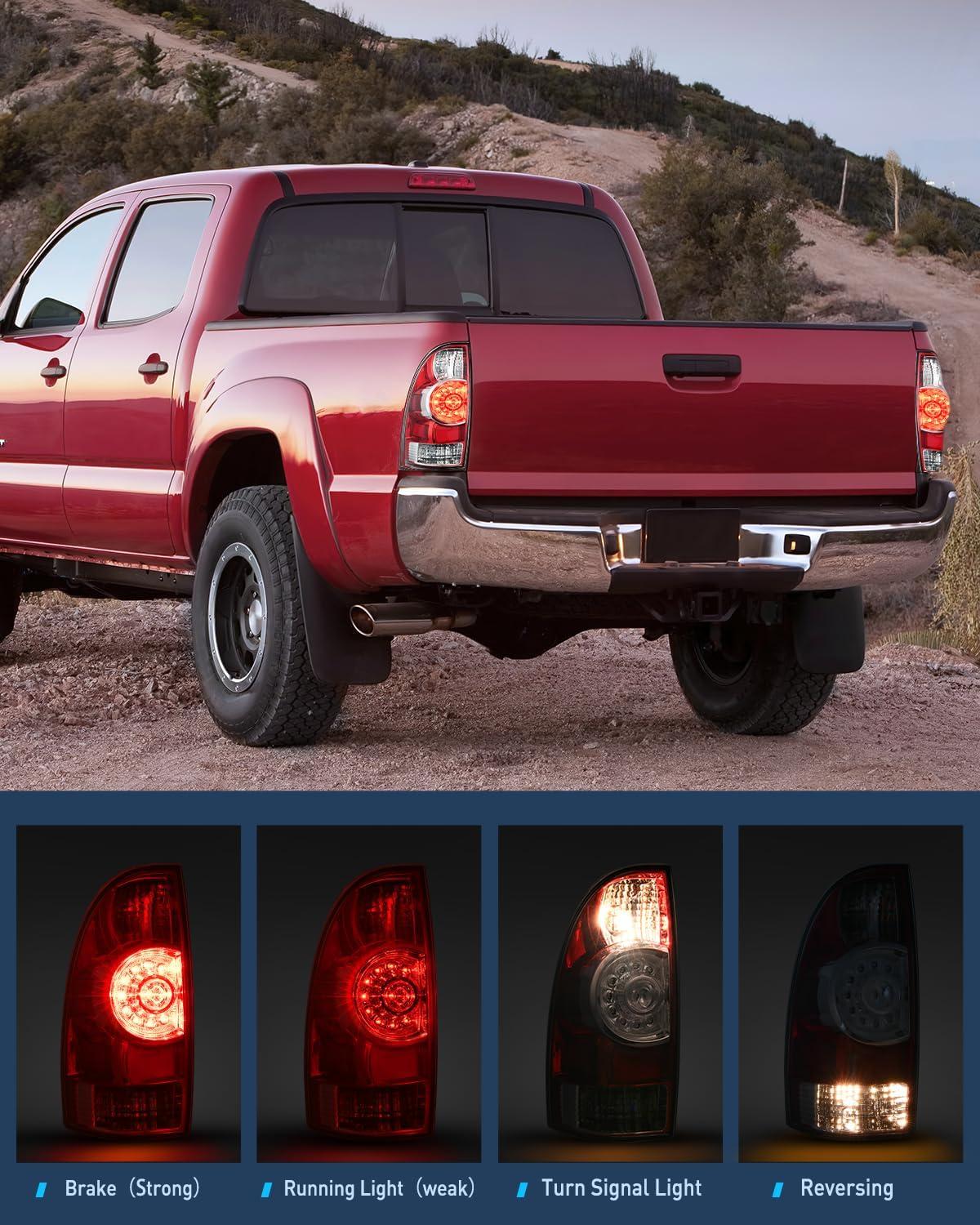 image:imageNilight Headlight Assembly Compatible with 2012 2013 2014 2015 Toyota Tacoma Pickup Truck Replacement Headlamp Chrome Housing Amber Reflector Driver and Passenger SideRedDriver Side