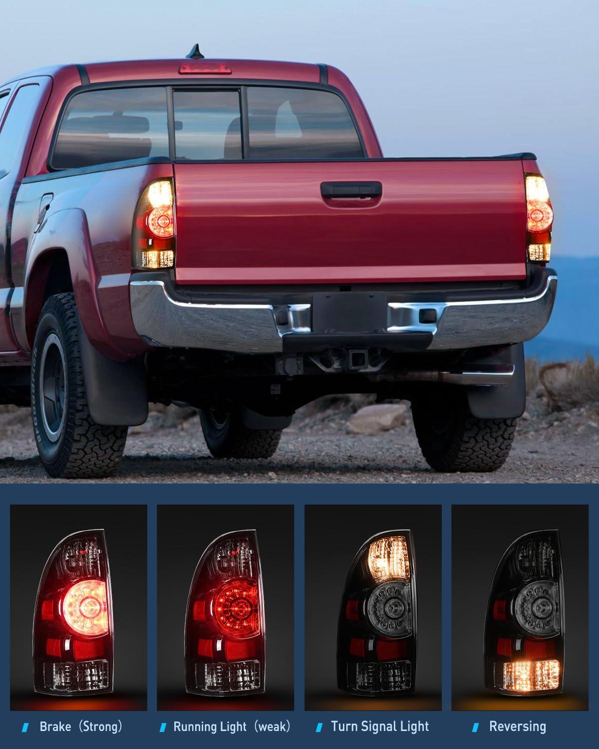 image:imageNilight Headlight Assembly Compatible with 2012 2013 2014 2015 Toyota Tacoma Pickup Truck Replacement Headlamp Chrome Housing Amber Reflector Driver and Passenger SideBlackDriver Side