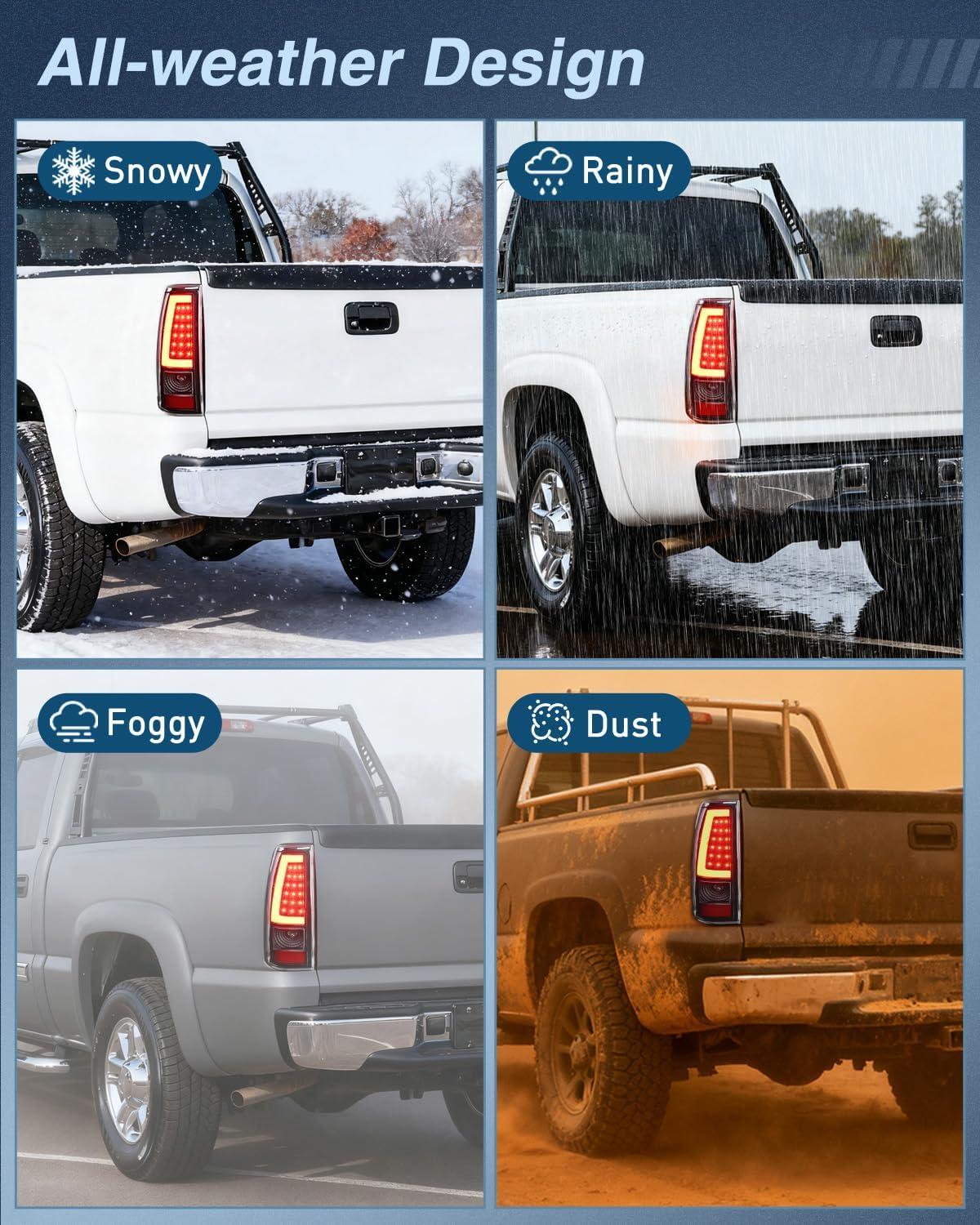image:imageNilight Headlight and Taillight Assembly Combo Compatible with 2003 2004 2005 2006 Chevy Silverado 1500 1500HD 2500 2500HD 3500 2007 Chevy Silverado 1500 2500 3500 Classic OE StyleLED BlackC Shape