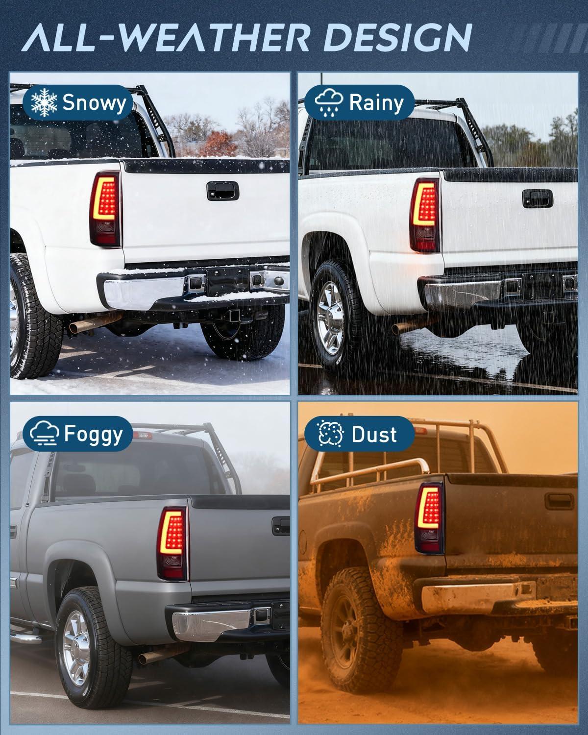 image:imageNilight Headlight and Taillight Assembly Combo Compatible with 2003 2004 2005 2006 Chevy Silverado 1500 1500HD 2500 2500HD 3500 2007 Chevy Silverado 1500 2500 3500 Classic OE StyleLED SmokeC Shape