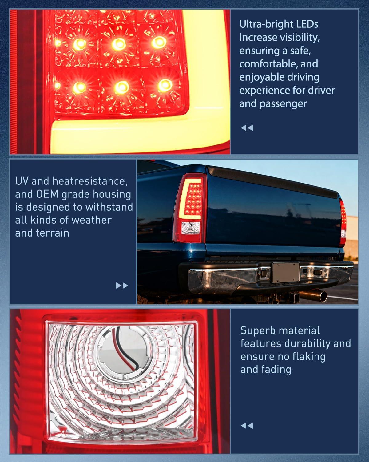 image:imageNilight Headlight and Taillight Assembly Combo Compatible with 2003 2004 2005 2006 Chevy Silverado 1500 1500HD 2500 2500HD 3500 2007 Chevy Silverado 1500 2500 3500 Classic OE StyleLED RedC Shape