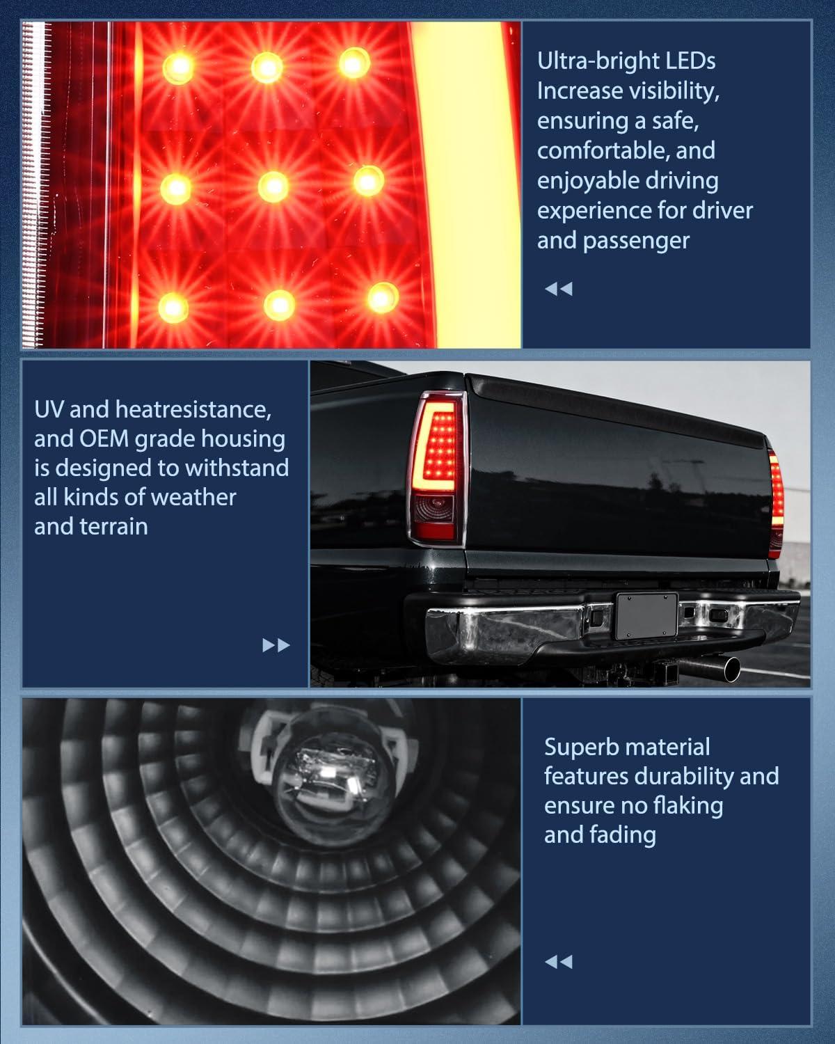 image:imageNilight Headlight and Taillight Assembly Combo Compatible with 2003 2004 2005 2006 Chevy Silverado 1500 1500HD 2500 2500HD 3500 2007 Chevy Silverado 1500 2500 3500 Classic OE StyleLED BlackC Shape