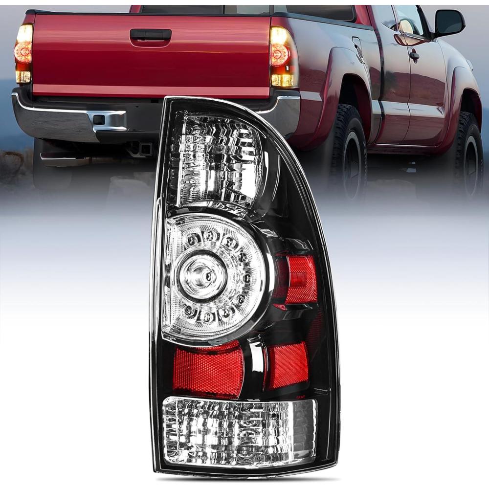 image:imageNilight Headlight Assembly Compatible with 2012 2013 2014 2015 Toyota Tacoma Pickup Truck Replacement Headlamp Chrome Housing Amber Reflector Driver and Passenger SideBlackPassenger Side