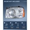 Nilight Headlight Assembly Compatible with 2001 2002 2003 2004 Nissan Frontier XE OE Style Replacement Halogen Headlights Black Housing Amber Reflector Headlamp Passenger and Driver(Chrome Housing Amber Reflector Clear Turn Light)