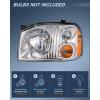 Nilight Headlight Assembly Compatible with 2001 2002 2003 2004 Nissan Frontier XE OE Style Replacement Halogen Headlights Black Housing Amber Reflector Headlamp Passenger and Driver(Chrome Housing Amber Reflector Amber Turn Light)