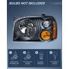 Nilight Headlight Assembly Compatible with 2001 2002 2003 2004 Nissan Frontier XE OE Style Replacement Halogen Headlights Black Housing Amber Reflector Headlamp Passenger and Driver(Black Housing Amber Reflector Amber Turn Light)
