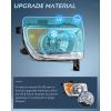 Nilight Headlight Assembly Compatible with 2003 2004 2005 2006 Honda Element OE Style Replacement Halogen Headlights Chrome Housing Amber Reflector Headlamp Passenger and Driver Side(Chrome Housing Amber Reflector)