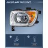 Nilight Headlight Assembly Compatible with 2003 2004 2005 2006 Honda Element OE Style Replacement Halogen Headlights Chrome Housing Amber Reflector Headlamp Passenger and Driver Side(Chrome Housing Amber Reflector)