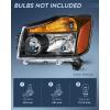 Nilight Headlight Assembly Compatible with 2004 2005 2006 2007 2008 2009 2010 2011 2012 2013 2014 2015 Nissan Titan 2004 2005 2006 2007 Armada Headlamps Replacement Chrome Housing Amber Reflector(Black Housing+ Amber Reflector)