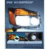 Nilight Headlight Assembly Compatible with 2004 2005 2006 2007 2008 2009 2010 2011 2012 2013 2014 2015 Nissan Titan 2004 2005 2006 2007 Armada Headlamps Replacement Chrome Housing Amber Reflector(Black Housing+ Amber Reflector)