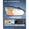Nilight Headlight Assembly Compatible with 2004 2005 2006 2007 Chevrolet Chevy Malibu 2008 Classic OE Headlamp Replacement Chrome Housing Amber Reflector Passenger and Driver Side