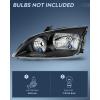 Nilight Headlight Assembly Compatible with 2005 2006 2007 Ford Focus Headlamps Replacement Black Housing Clear Reflector and Lens Driver and Passenger Side(Black Housing+ Clear Reflector)