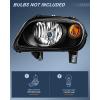 Nilight Headlight Assembly Compatible with 2006 2007 2008 2009 2010 2011 Chevy HHR Halogen Type Factory OE Style Chevrolet HHR Replacement Chrome Housing Amber Reflector Passenger and Driver Side(Black Housing Amber Reflector)