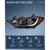 Nilight Headlight Assembly Compatible with 2017 2018 Hyundai Elantra OE Style Projector Replacement Black Housing Amber Reflector Headlamp Passenger and Driver Side
