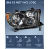 Nilight Headlight Assembly for 2007 2008 2009 2010 2011 2012 2013 Toyota Tundra 2008-2017 Sequoia Headlamps Replacement Chrome Housing Amber Reflector Driver and Passenger Side(Black Housing+ Amber Reflector)