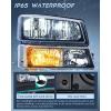 Nilight Headlight and Taillight Assembly Combo Compatible with 2003 2004 2005 2006 Chevy Silverado 1500 1500HD 2500 2500HD 3500 2007 Chevy Silverado 1500 2500 3500 Classic OE Style(Black Housing + Clear Reflector)