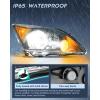 Nilight Headlights Assembly for Honda CRV(CR-V) 2007 2008 2009 2010 2011 Headlamp Chrome Housing Amber Reflector(Black)
