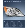 Nilight Headlights Assembly for Honda CRV(CR-V) 2007 2008 2009 2010 2011 Headlamp Chrome Housing Amber Reflector(Chrome)
