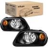 Nilight Headlight Assembly Compatible with 2006 2007 2008 2009 2010 2011 Chevy HHR Halogen Type Factory OE Style Chevrolet HHR Replacement Chrome Housing Amber Reflector Passenger and Driver Side(Black Housing Amber Reflector)