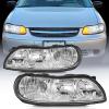 Nilight Headlight Assembly Compatible with 2008 2009 2010 2011 2012 Chevy Malibu 4 Door Halogen Factory Headlamp Chrome Housing Clear Reflector Headlamp Passenger and Driver Side(Chrome)