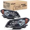 Nilight Headlight Assembly Compatible with 2008 2009 2010 2011 2012 Chevy Malibu 4 Door Halogen Factory Headlamp Chrome Housing Clear Reflector Headlamp Passenger and Driver Side(Black Housing Amber Reflector)